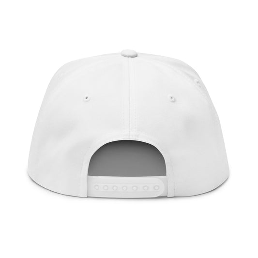 HEY! Embroidered Flat Bill Cap — Bold Greeting Snapback Hat